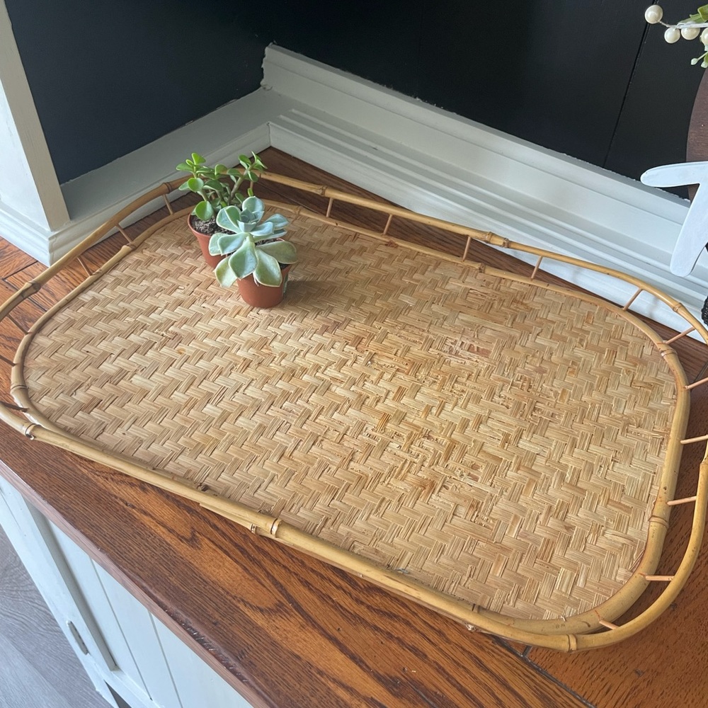 Vintage Boho Bamboo Tray